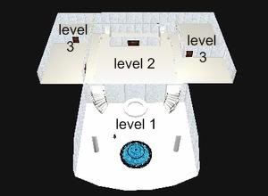 large 3 level room