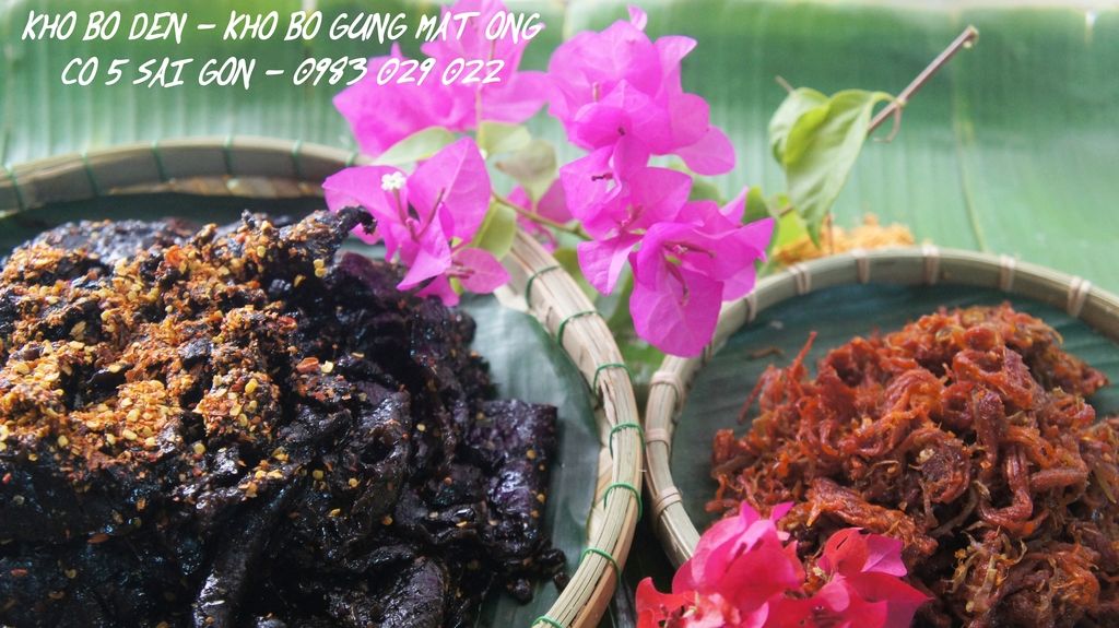 Khô bò đen (khô gan bò), khô bò sợi tẩm mật ong và gừng Hiệu cô 5 Sài Gòn-Làm tại nhà - 1