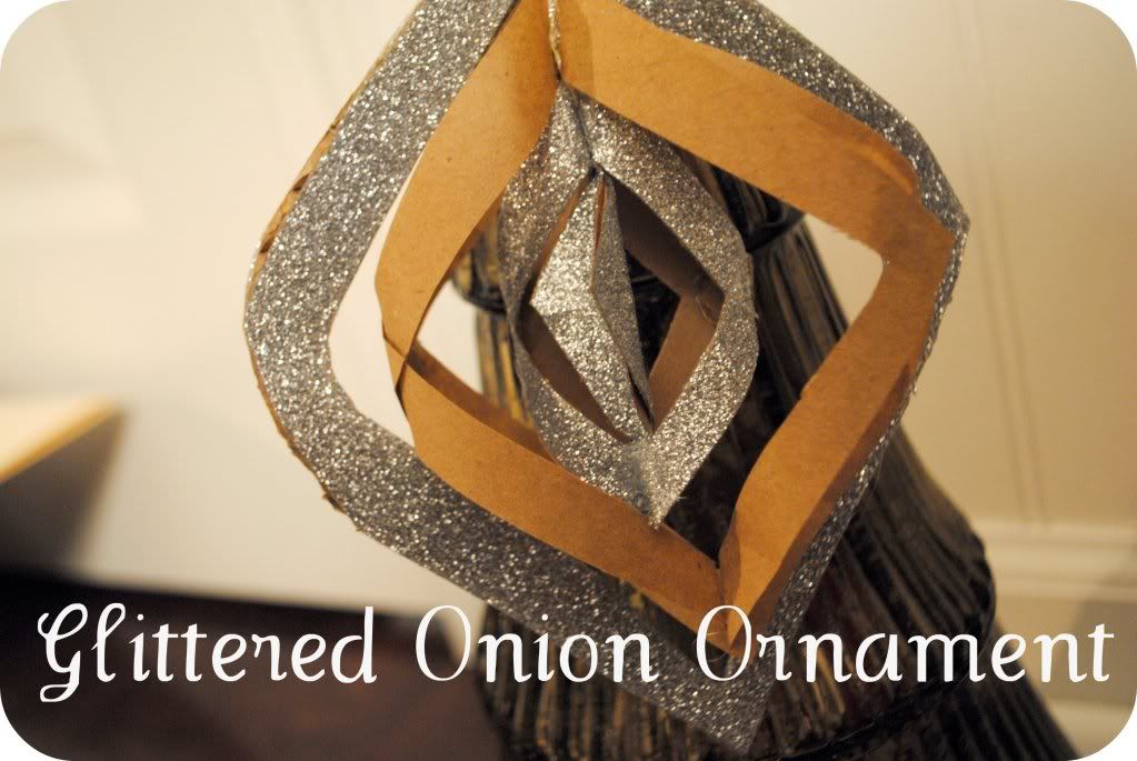 glittered onion ornament