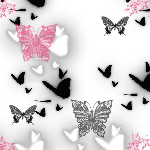 pink black and white butterfly background Image
