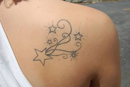 tattoos with stars. shooting stars tattoos