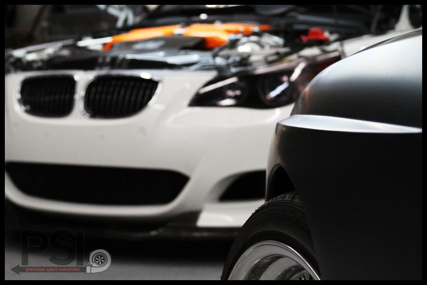 PSI Winter Park shoot1 Quick shot of matte black E30 M3 with G-Power M5 in background