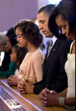Michelle Obama, Sasha Obama, Malia Obama, President Obama Easter Sunday
