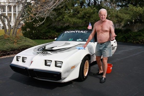 Biden trans photo: Joe Biden washing his Trans-Am Biden_zps551d61ed.jpg