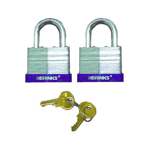 BRINKS 14250201 High Security Steel 2" Padlock 2 Pack