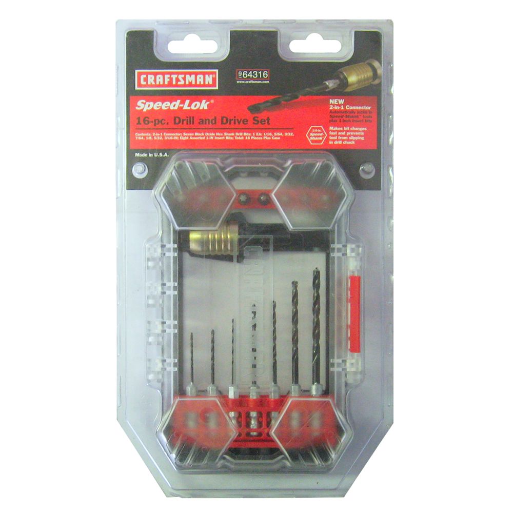 CRAFTSMAN 964316 SpeedLock™/SpeedShank™ 16 PC Drill and Drive Bit