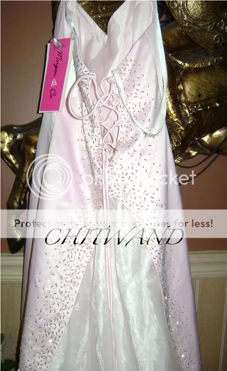 New Morgan Co Light Pink Bling Beaded Halter Formal Prom Dress Size 3 