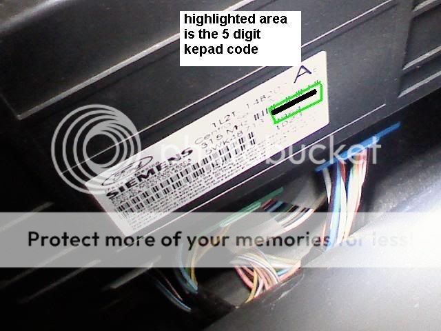 Ford escape keyless entry code