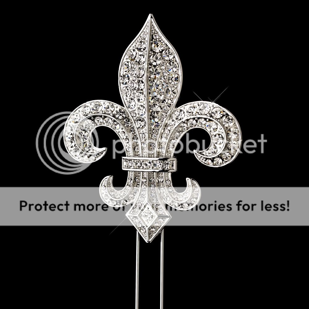 NWT FLEUR DE LIS CRYSTAL CAKE JEWELRY TOPPER  