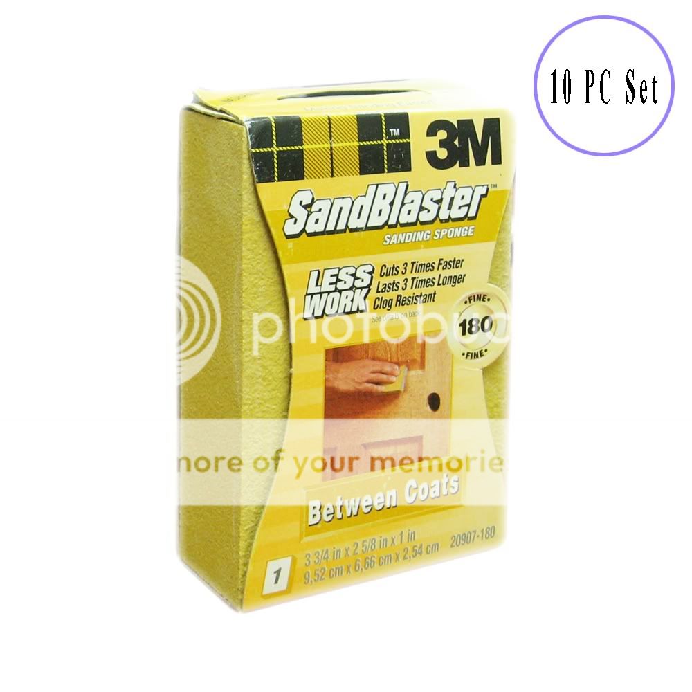 3M 20907 180 SandBlaster Sanding Sponges 180G 10 PC Set 051111115176 